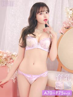 3/18新作!フェミニンパステルレース育乳脇高ブラジャー&フルバックショーツ[推し][人気]