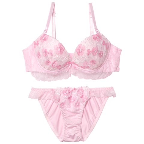 12/22新作!ラブリーパステルレーシィブラジャー＆フルバックショーツ［激売れ］(ピンク-A70/ショーツM)