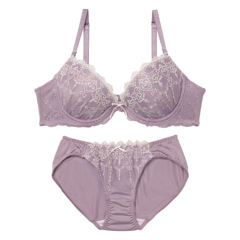 10/17新作!フェアリーハートブラジャー&フルバックショーツ[推し][人気](パープル-A70/ショーツM)