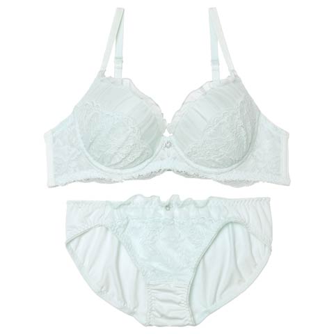 12/5新作!ミルキーチュールフリルブラジャー&フルバックショーツ[推し][人気](ミント-A70/ショーツM)