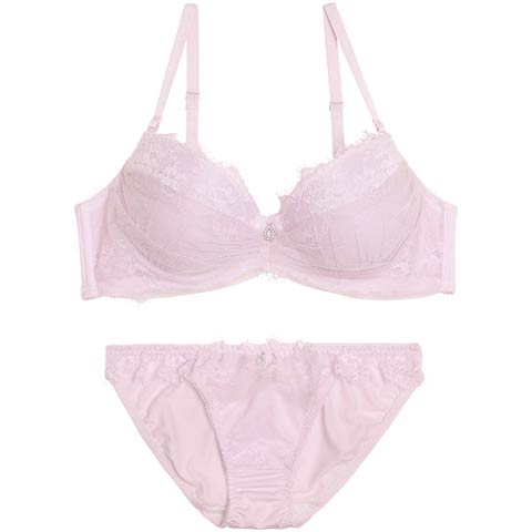 12/10新作!フローラルチュールギャザーブラジャー&フルバックショーツ[推し][人気](ラベンダー-A70/ショーツM)