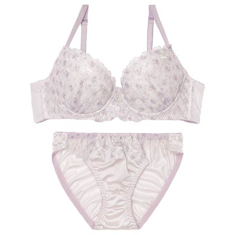 12/3新作!フェアリーメロウフルールブラジャー&フルバックショーツ[推し][人気](パープル-A70/ショーツM)