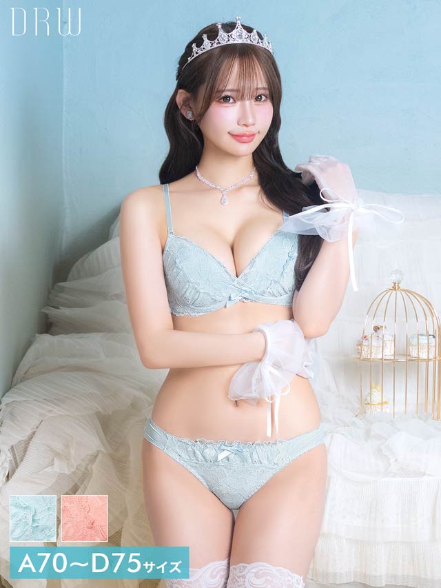 2/18新作!スウィートカシュクールレースブラジャー&フルバックショーツ[推し][人気]