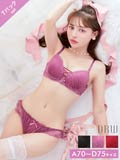 11/5再販!【Tバック】ワンカラーレースアップブラジャー&Tバックショーツ[推し][人気]