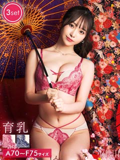 【3点セット】【かとゆり着用】ブリリアントブルームクロス育乳脇高ブラジャー&フルバック&Tバックショーツ