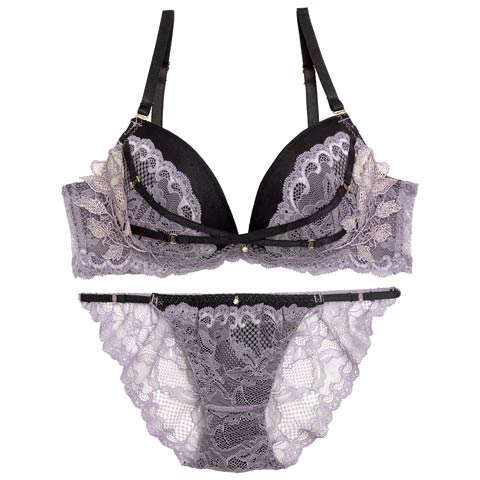 【EFサイズ】アンジュクロスエンブロイダリーブラジャー&バック透けフルバックショーツ[推し](パープル-E70/ショーツM)