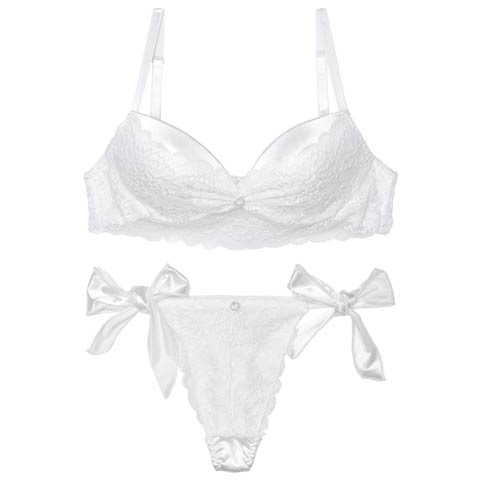 7/2新作!【Tバック】ジュエルハートレーシィブラジャー&Tバックショーツ[推し][人気](ホワイト-B65/ショーツM)