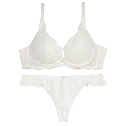 9/11再販!【EFサイズ】【Tバック】クロスデザインレーシィブラジャー&バック透けTバックショーツ[推し](ホワイト-E70/ショーツM)