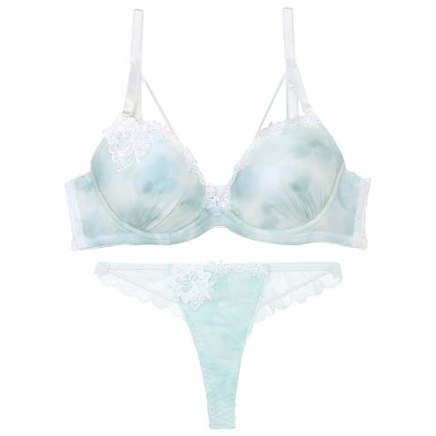 8/20新作!【Tバック】ミスティブロッサムコードブラジャー&バック透けTバックショーツ[推し][人気](サックス-B65/ショーツM)