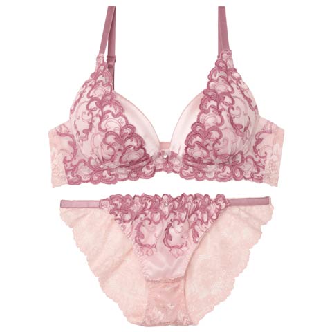 10/3新作!【EFサイズ】ブリリアントアイビーブラジャー&バック透けフルバックショーツ[推し](ピンク-E70/ショーツM)