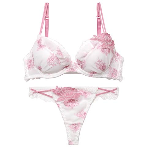 10/18再販!【Tバック】【三上悠亜着用】トワルドジュイブルームブラジャー&バック透けTバックショーツ[推し][人気](ピンク-B65/ショーツM)