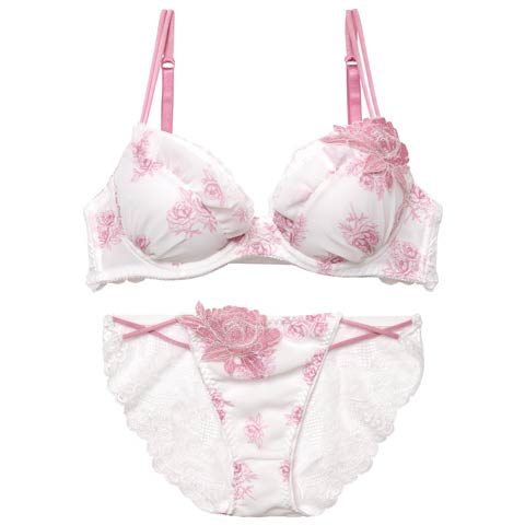 10/18再販!【EFサイズ】【三上悠亜着用】トワルドジュイブルームブラジャー&バック透けフルバックショーツ[推し](ピンク-E70/ショーツM)