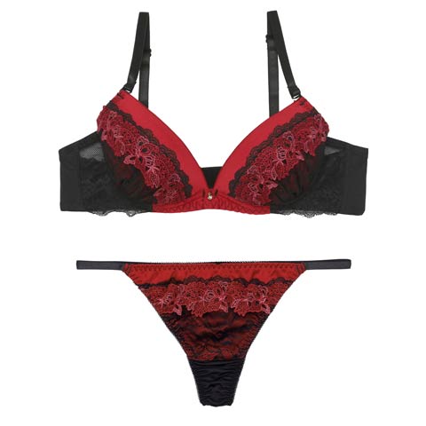 2/4新作!ミスティックケミカルレースブラジャー&Tバックショーツ[推し][人気](ワインレッド-A70/ショーツM)