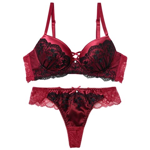 1/16新作!【Tバック】グリッターベロアレーシィブラジャー&バック透けTバックショーツ[推し][人気](ワインレッド-B65/ショーツM)