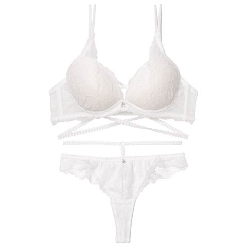 2/27新作!【Tバック】リュクスコードレースブラジャー&バック透けTバックショーツ[推し][人気](オフホワイト-B65/ショーツM)