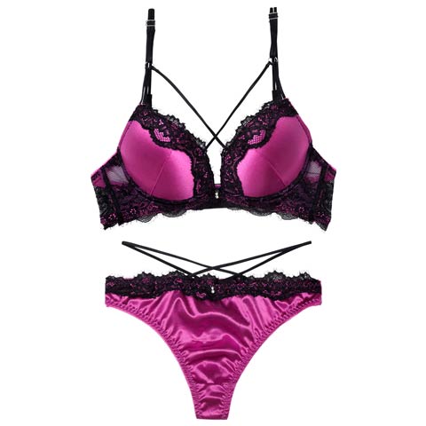 4/24新作!ディープレースクロスコードブラジャー&Tバックショーツ[推し](パープル-B65/ショーツM)