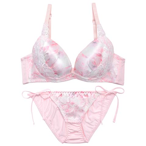 4/1新作!【かとゆり着用】エフェメラルバタフライロゼブラジャー&サイド紐フルバックショーツ[推し](ピンク-A70/ショーツM)