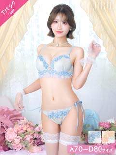 6/10新作!【Tバック】トゥウィンクルケミカルチュールブラジャー&サイド紐Tバックショーツ[推し][人気]