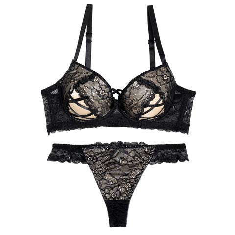 7/2再販!【EFサイズ】【Tバック】ビタースウィートレース育乳ブラジャー&バック透けTバックショーツ[推し](シャンパンゴールド-E65/ショーツM)