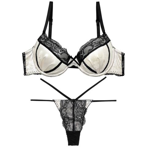 7/14新作!【Tバック】ブリリアントサテンレーシィブラジャー&バック透けTバックショーツ[推し][人気](シャンパンゴールド-A65/ショーツM)