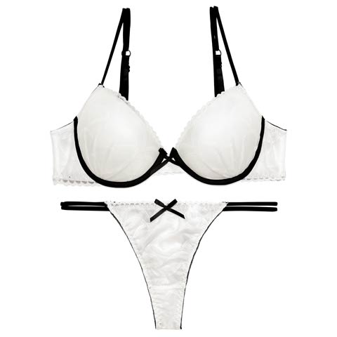 7/7新作!【Tバック】バイカラーシアースカラップブラジャー&バック透けTバックショーツ[推し][人気](ホワイト-A65/ショーツM)