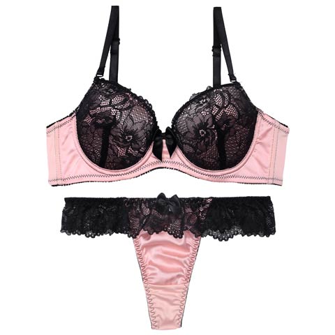 9/15新作!【Tバック】ロマンティックビターレースブラジャー&Tバックショーツ[推し][人気](ピンク-A65/ショーツM)