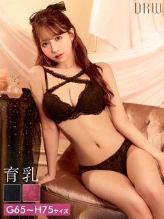 9/3新作!【GHサイズ】【三上悠亜着用】ロマンティックレーシィクロス育乳脇高ブラジャー&バック透けフルバックショーツ[推し]