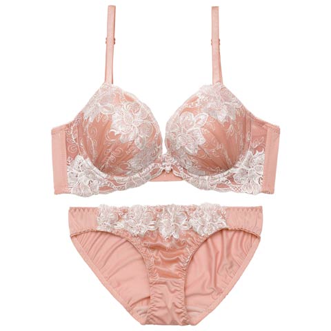 1/30新作!フローラルブルーム育乳脇高ブラジャー＆フルバックショーツ[推し][人気](モカ-A65/ショーツM)