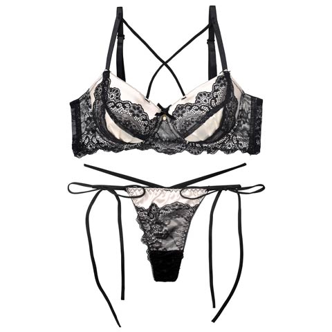 11/7新作!【EFサイズ】【Tバック】ミッドナイトクイーン育乳脇高ブラジャー&サイド紐バック透けTバックショーツ[推し](シャンパンゴールド-E65/ショーツM)