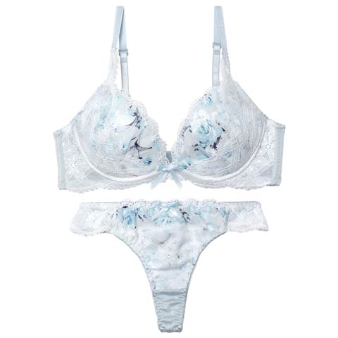 2/18新作!ピュアローズヴェールブラジャー&Tバックショーツ[推し][人気](ホワイト-A70/ショーツM)