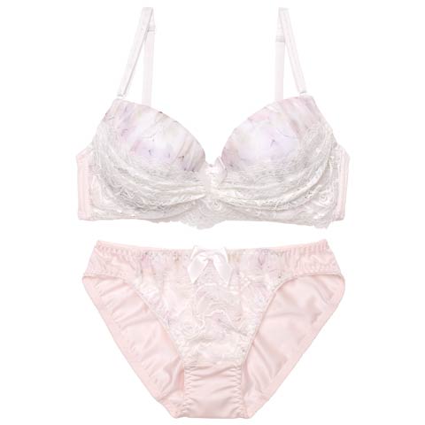 9/8新作!ドリーミーフローラルレースブラジャー&フルバックショーツ[推し][人気](ピンク-A70/ショーツM)