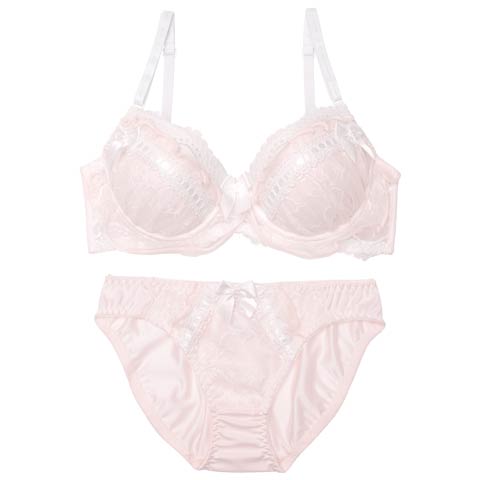9/15新作!ピュアリーリボンレースブラジャー&フルバックショーツ[推し][人気](ピンク-A70/ショーツM)