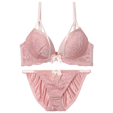 4/17新作!ダスティコードレースブラジャー&フルバックショーツ[推し](ピンク-A70/ショーツM)