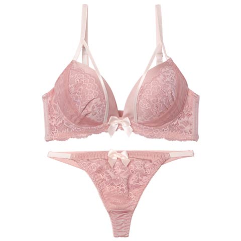 4/17新作!【Tバック】ダスティコードレースブラジャー&Tバックショーツ[推し](ピンク-A70/ショーツM)