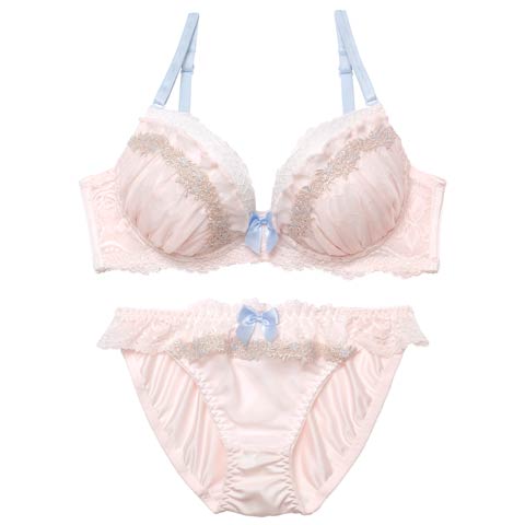 2/9新作!パステルスウィートフリルブラジャー&フルバックショーツ[推し][人気](ピンク-A70/ショーツM)