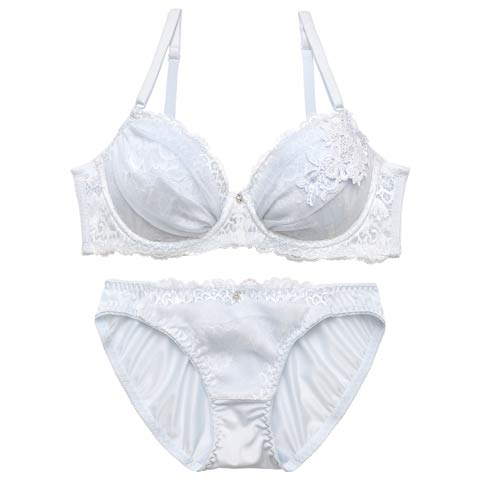 4/29新作!エレガンスチュールブーケブラジャー&フルバックショーツ[推し][人気](サックス-A70/ショーツM)