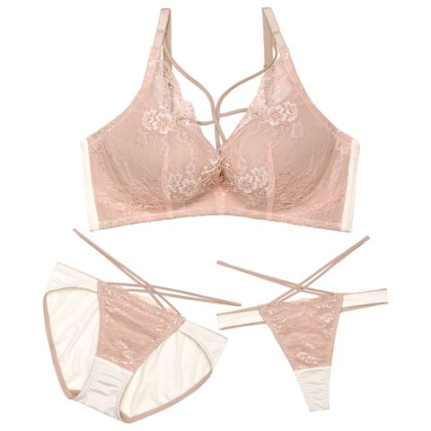 12/10新作!【3点セット】レーシィエレガントコード育乳脇高ブラジャー&フルバック&Tバックショーツ[推し](ホワイト-A70/ショーツM)