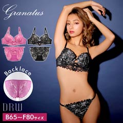 10/28新作!【granatus】フロントクロスレースブラジャー&バック透けフルバックショーツ