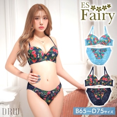 Fairy】トロピカルフラワー柄ブラジャー&フルバックショーツ Fairy】トロピカルフラワー柄ブラジャー&フルバックショーツ