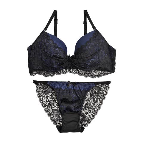 【三上悠亜ちゃん着用】カバーレースxレオパ柄サテンブラジャー&バック透けフルバックショーツ[1250DRW](ブラック-A65/ショーツM)