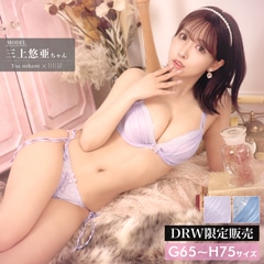 【GHサイズ】【三上悠亜着用】シャイニーストライプレースブラジャー＆サイド紐フルバックショーツ