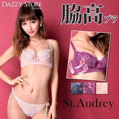 下着・アンダーウェア Jiyong St.Audrey】【大きいサイズ】花柄刺繍レース脇高ブラジャー