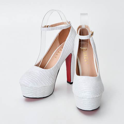 9/15新作![12cmヒール]シャイニーラメストライプオープントゥキャバヒールパンプス[dazzyオリジナル](シルバー-22.5cm)