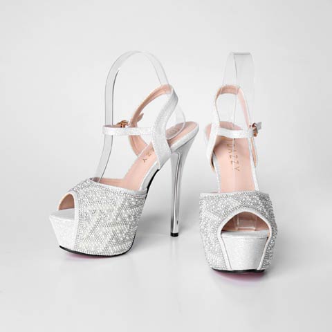 10/29新作![14cmヒール]パールストーンラメストラップ付きキャバヒールサンダル[dazzyオリジナル](シルバー-22.5cm)