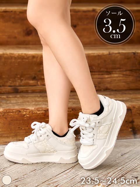 厚底カジュアルキルティングスニーカー[dazzyオリジナル]