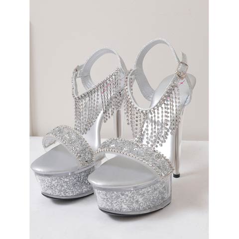 10/7再入荷![an]ビジューフリンジクリアヒールキャバヒールサンダル[AOC-SH049](シルバー-Sサイズ)