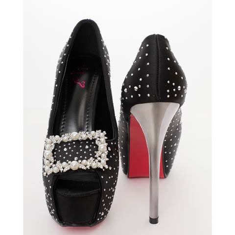 11/28新作!【今だけポイント20倍】[an]スクエアパールビジューストーンオープントゥキャバヒールパンプス[AOC-SH055](ブラック-Sサイズ)