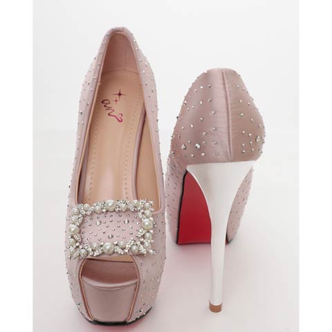 11/28新作!【今だけポイント20倍】[an]スクエアパールビジューストーンオープントゥキャバヒールパンプス[AOC-SH055](ピンクベージュ-Sサイズ)