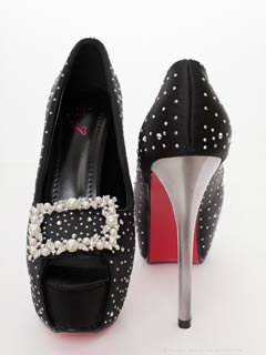 11/28新作!【今だけポイント20倍】[an]スクエアパールビジューストーンオープントゥキャバヒールパンプス[AOC-SH055]