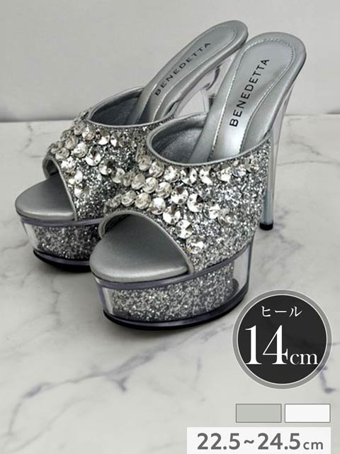 1/30新作![14cmヒール]グリッタースパンコールキャバヒールサンダル
